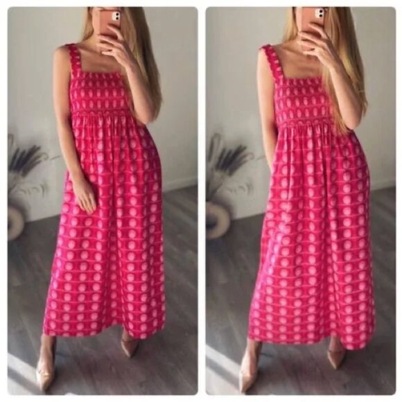 Zara Printed Midi Dress S - Picture 2 of 6